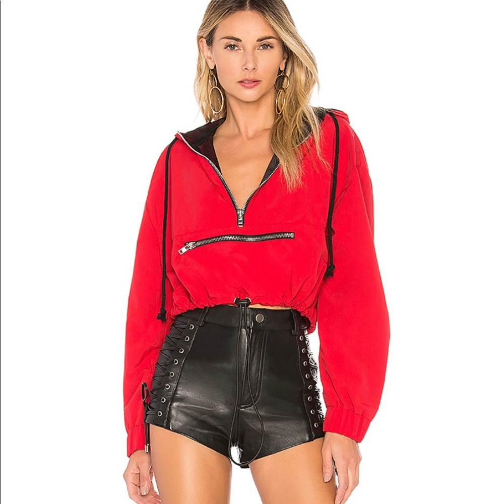 Danielle Guizio Cropped Zipper Hoodie